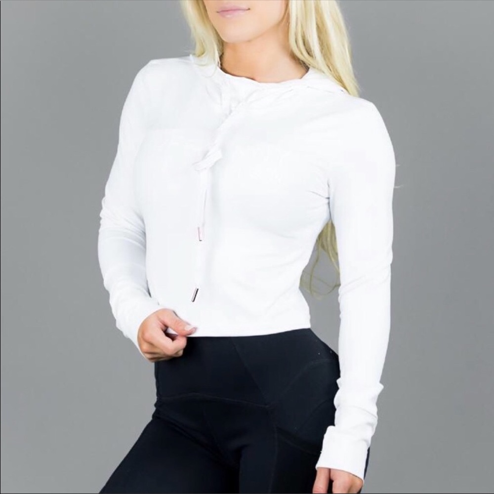 Buffbunny white cropped sweatshirt